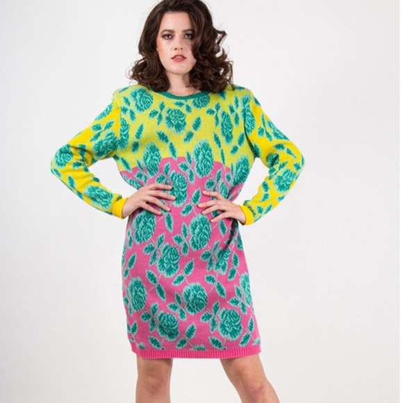 Betsey Johnson 80's label Vintage Sweater Dress! - Picture 1 of 10